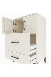 Hyperion Komodin Tek Raflı 2 Çekmeceli 2 Kapaklı 60x44x96 - S47M027V1B