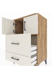 Hyperion Komodin Tek Raflı 2 Çekmeceli 2 Kapaklı 60x44x96 - S47M027V7B