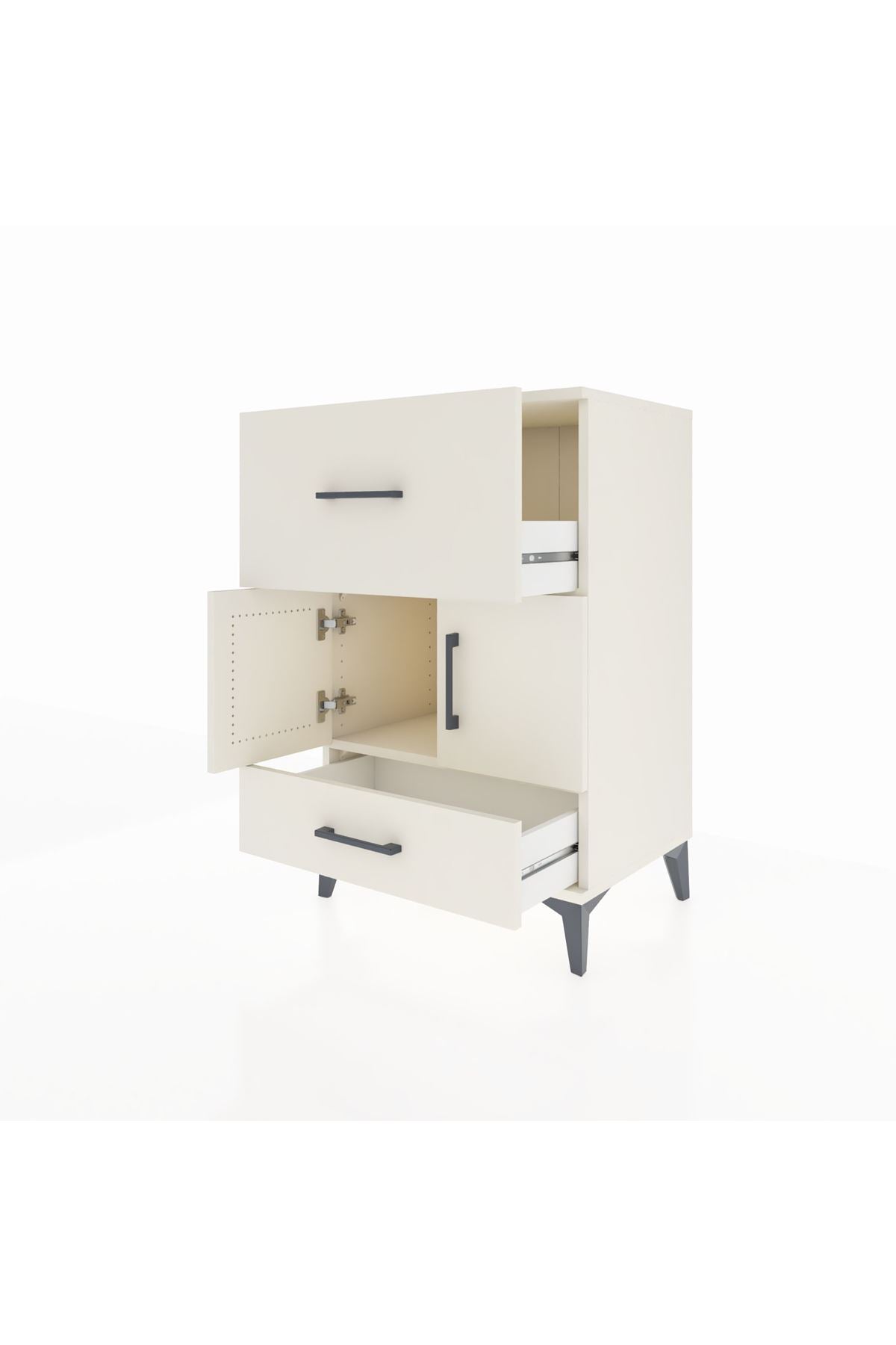 Hyperion Komodin Tek Raflı 2 Çekmeceli 2 Kapaklı 60x44x96 - S47M029V1B