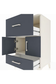 Hyperion Komodin Tek Raflı 2 Çekmeceli 2 Kapaklı 60x44x96 - S47M029V2B