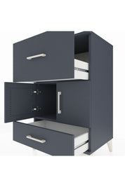 Hyperion Komodin Tek Raflı 2 Çekmeceli 2 Kapaklı 60x44x96 - S47M029V5B