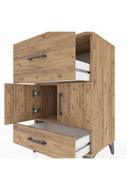 Hyperion Komodin Tek Raflı 2 Çekmeceli 2 Kapaklı 60x44x96 - S47M029V9B