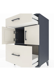 Hyperion Komodin Tek Raflı 2 Çekmeceli 2 Kapaklı 60x44x96 - S47M030V4B