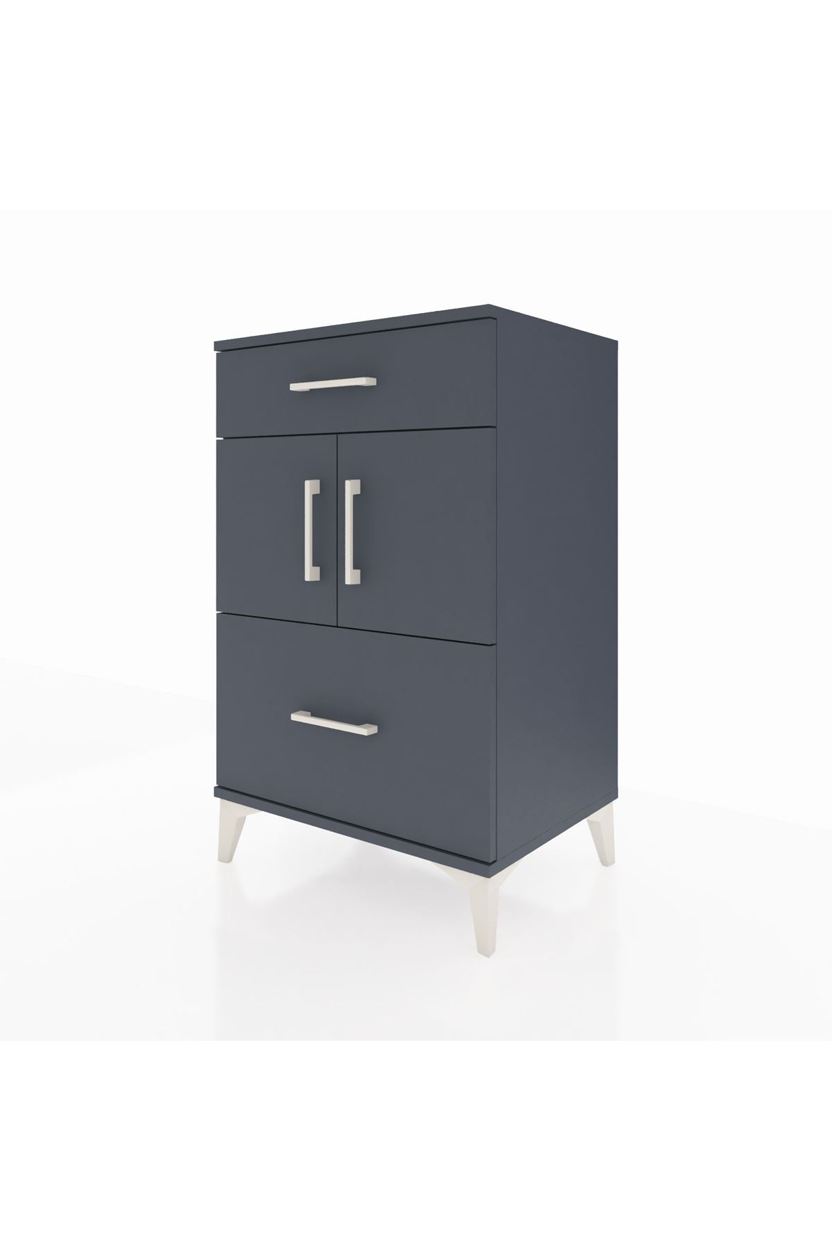 Hyperion Komodin Tek Raflı 2 Çekmeceli 2 Kapaklı 60x44x96 - S47M030V5B