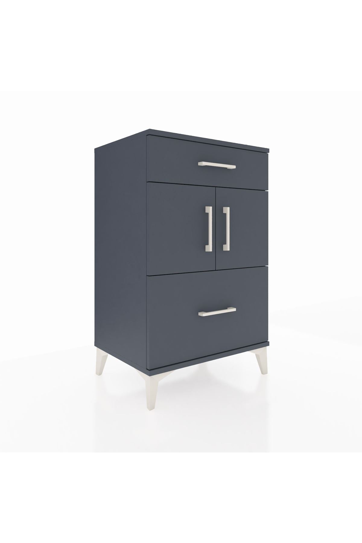 Hyperion Komodin Tek Raflı 2 Çekmeceli 2 Kapaklı 60x44x96 - S47M030V5B