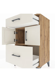 Hyperion Komodin Tek Raflı 2 Çekmeceli 2 Kapaklı 60x44x96 - S47M030V7B