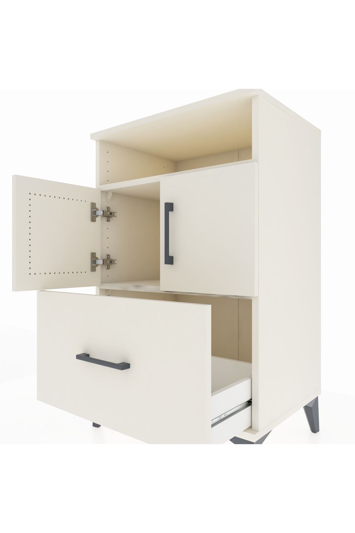 Hyperion Komodin 2 Raflı Tek Çekmeceli 2 Kapaklı 60x44x96 - S47M031V1B