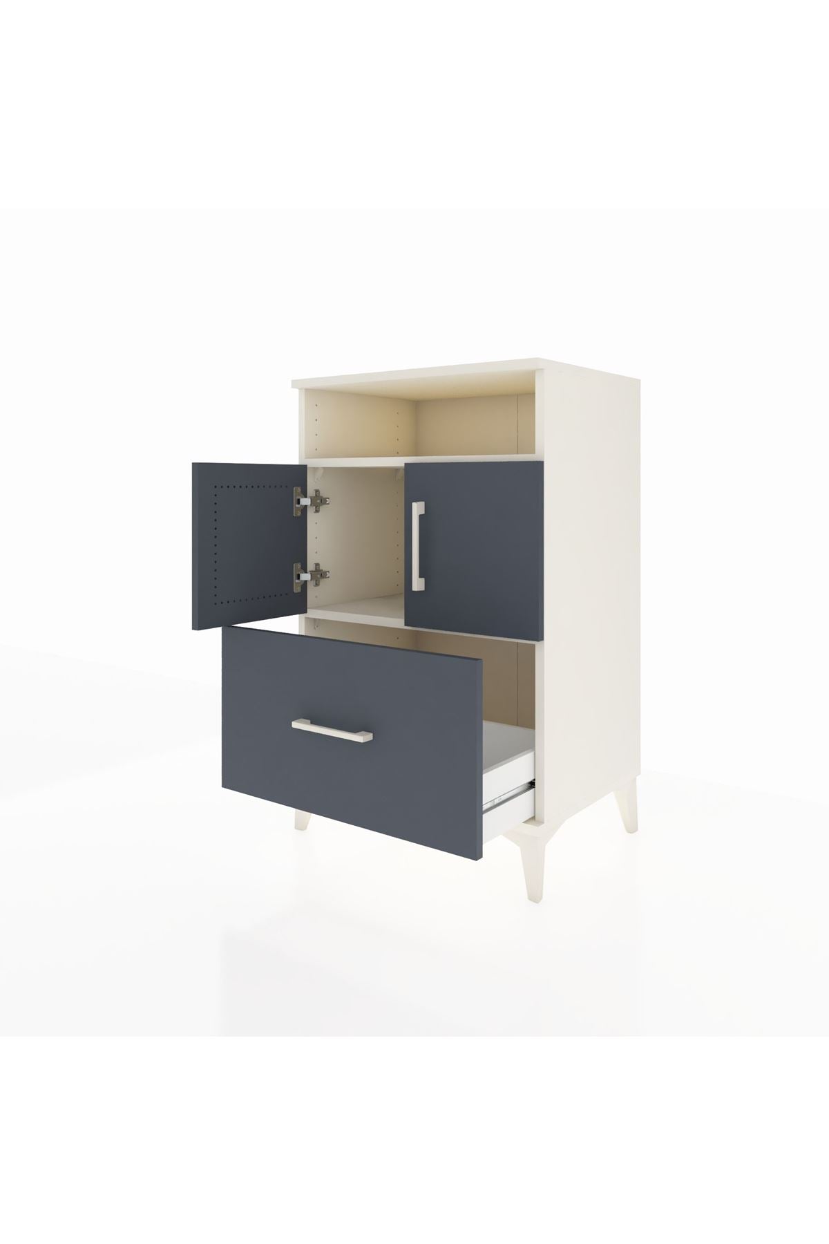 Hyperion Komodin 2 Raflı Tek Çekmeceli 2 Kapaklı 60x44x96 - S47M031V2B