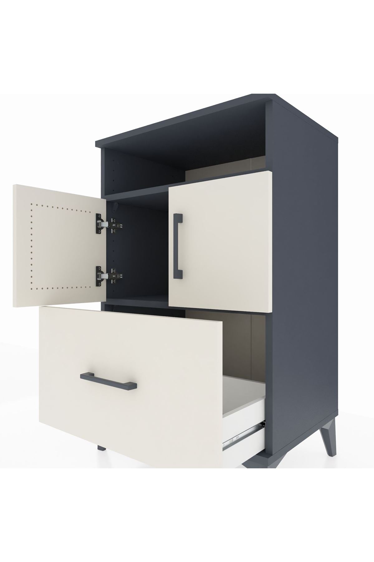Hyperion Komodin 2 Raflı Tek Çekmeceli 2 Kapaklı 60x44x96 - S47M031V4B