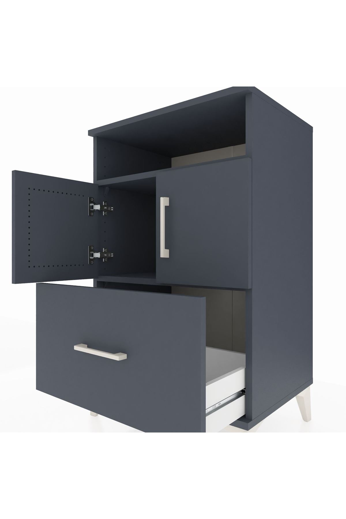 Hyperion Komodin 2 Raflı Tek Çekmeceli 2 Kapaklı 60x44x96 - S47M031V5B