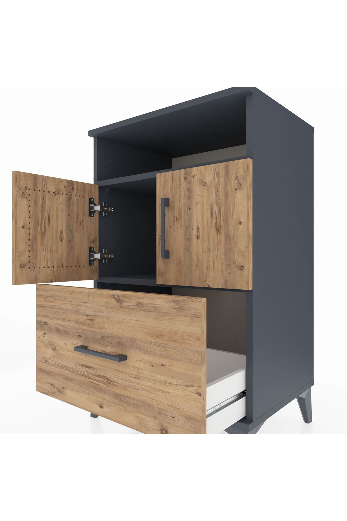 Hyperion Komodin 2 Raflı Tek Çekmeceli 2 Kapaklı 60x44x96 - S47M031V6B