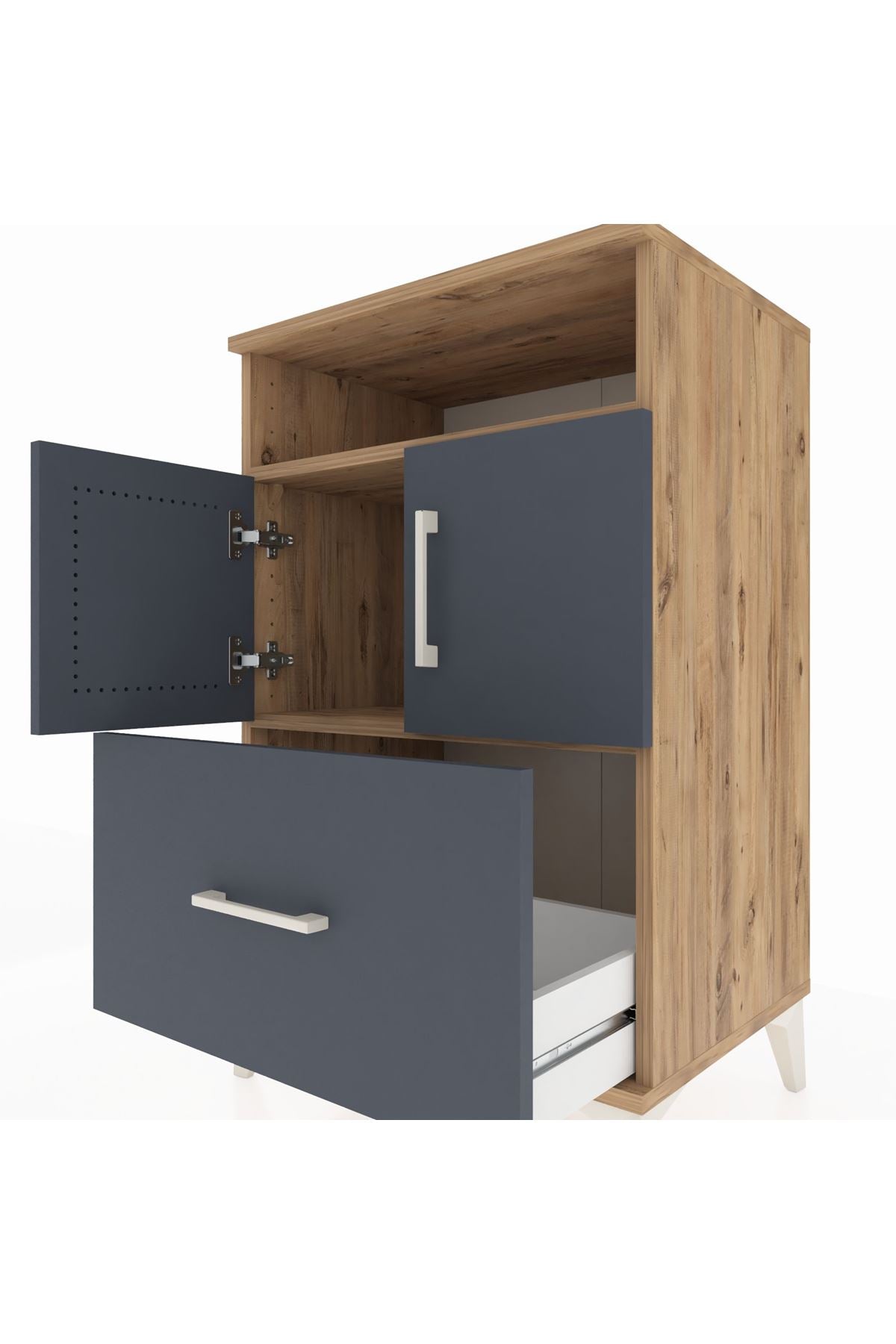 Hyperion Komodin 2 Raflı Tek Çekmeceli 2 Kapaklı 60x44x96 - S47M031V8B