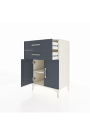 Hyperion Komodin Tek Raflı 2 Çekmeceli 2 Kapaklı 60x44x96 - S47M034V2B
