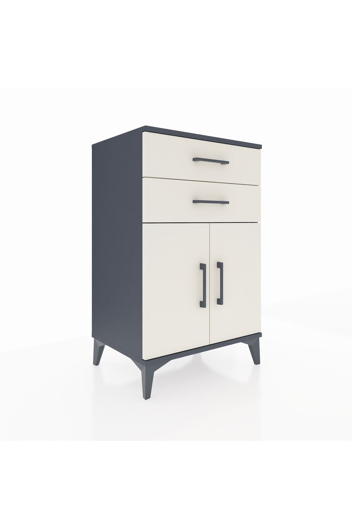Hyperion Komodin Tek Raflı 2 Çekmeceli 2 Kapaklı 60x44x96 - S47M034V4B