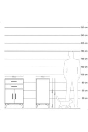 Hyperion Komodin Tek Raflı 2 Çekmeceli 2 Kapaklı 60x44x96 - S47M034V8B