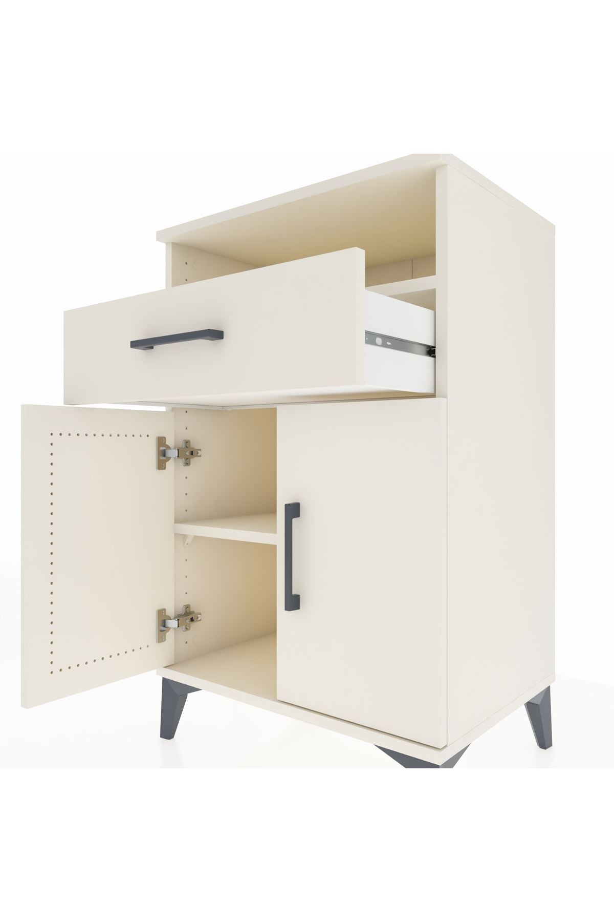 Hyperion Komodin 2 Raflı Tek Çekmeceli 2 Kapaklı 60x44x96 - S47M035V1B