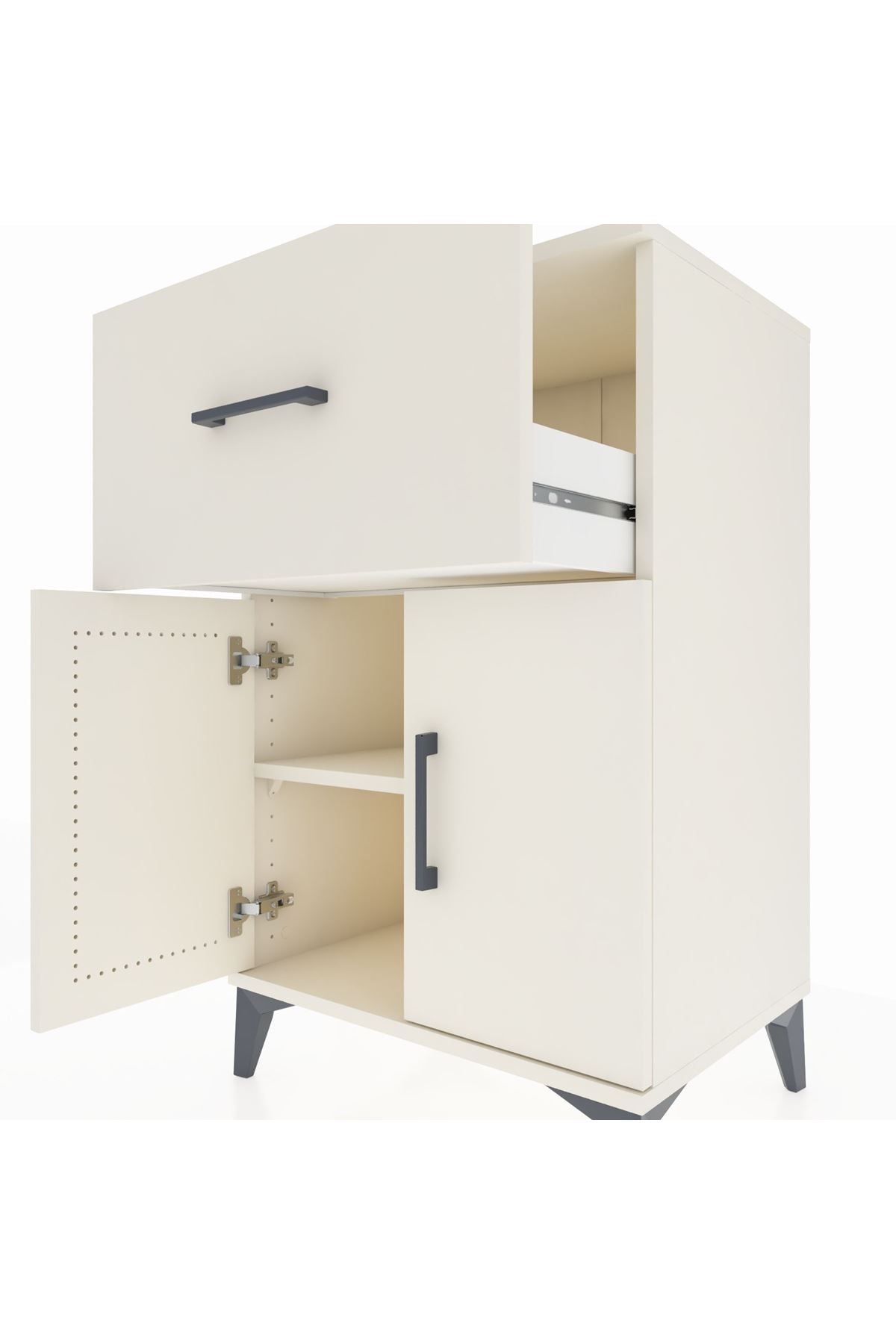 Hyperion Komodin Tek Raflı Tek Çekmeceli 2 Kapaklı 60x44x96 - S47M037V1B