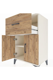 Hyperion Komodin Tek Raflı Tek Çekmeceli 2 Kapaklı 60x44x96 - S47M037V3B
