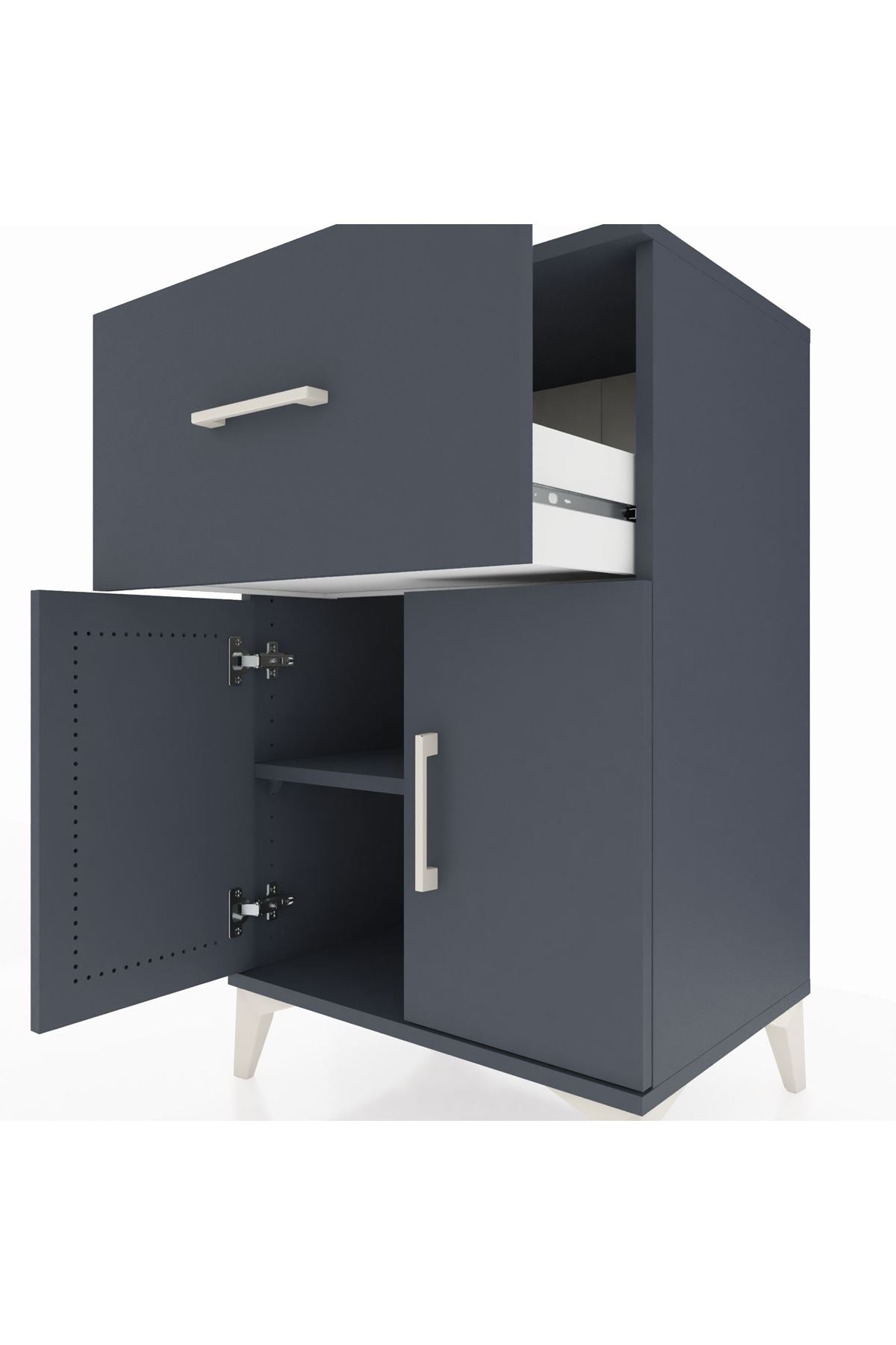 Hyperion Komodin Tek Raflı Tek Çekmeceli 2 Kapaklı 60x44x96 - S47M037V5B