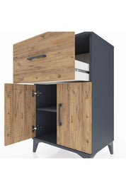 Hyperion Komodin Tek Raflı Tek Çekmeceli 2 Kapaklı 60x44x96 - S47M037V6B