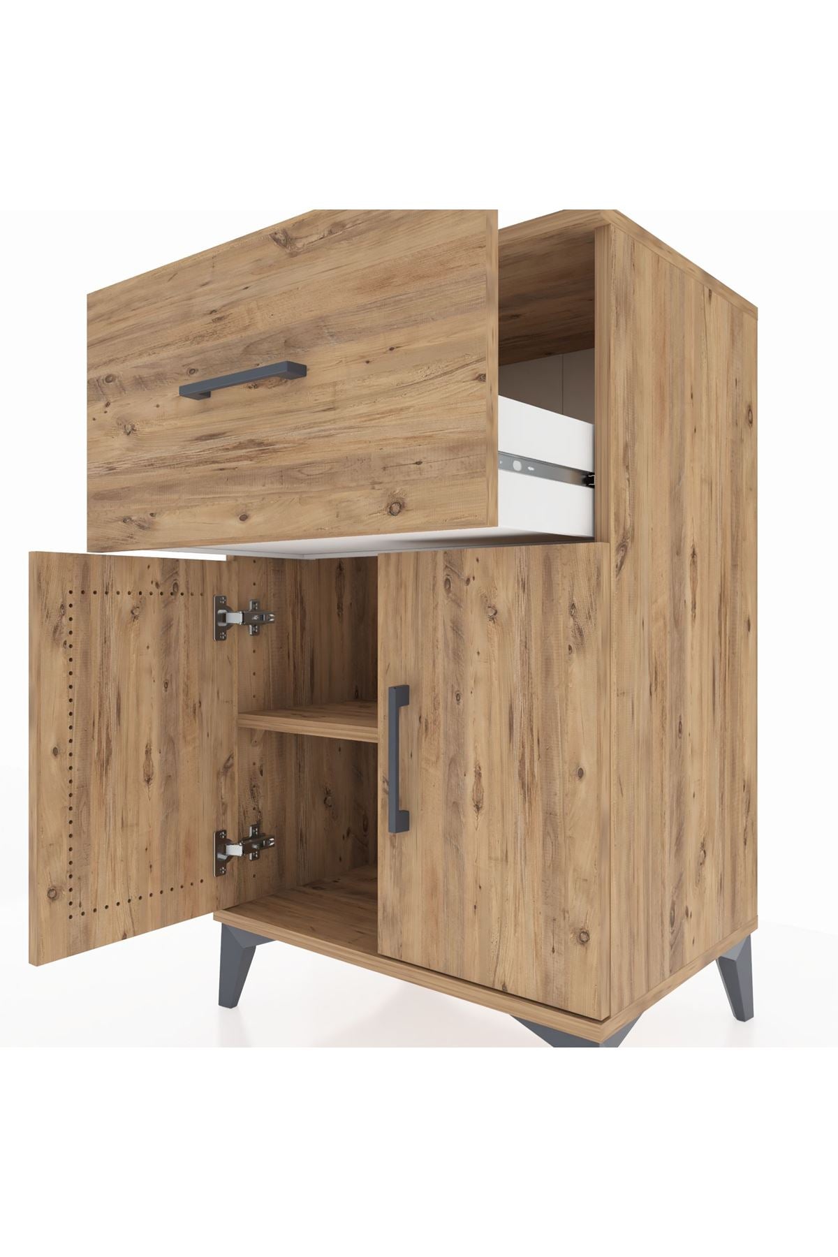 Hyperion Komodin Tek Raflı Tek Çekmeceli 2 Kapaklı 60x44x96 - S47M037V9B