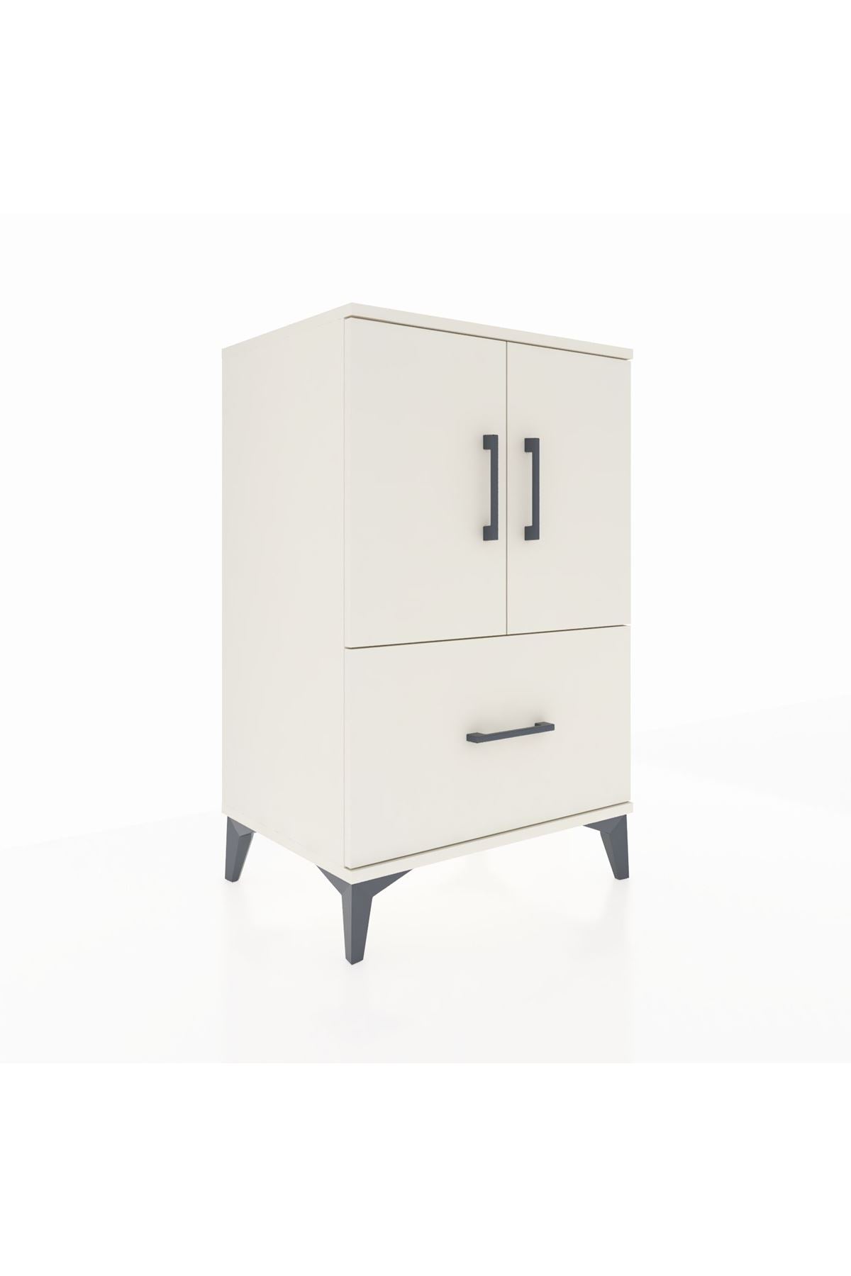 Hyperion Komodin 2 Raflı Tek Çekmeceli 2 Kapaklı 60x44x96 - S47M038V1B