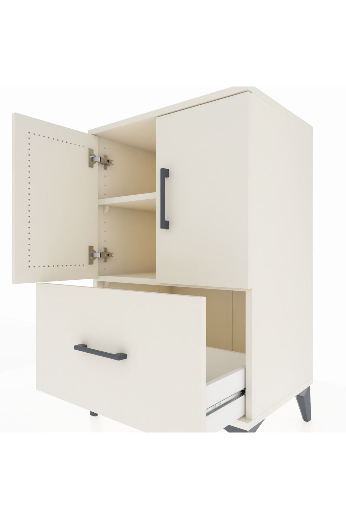 Hyperion Komodin 2 Raflı Tek Çekmeceli 2 Kapaklı 60x44x96 - S47M038V1B