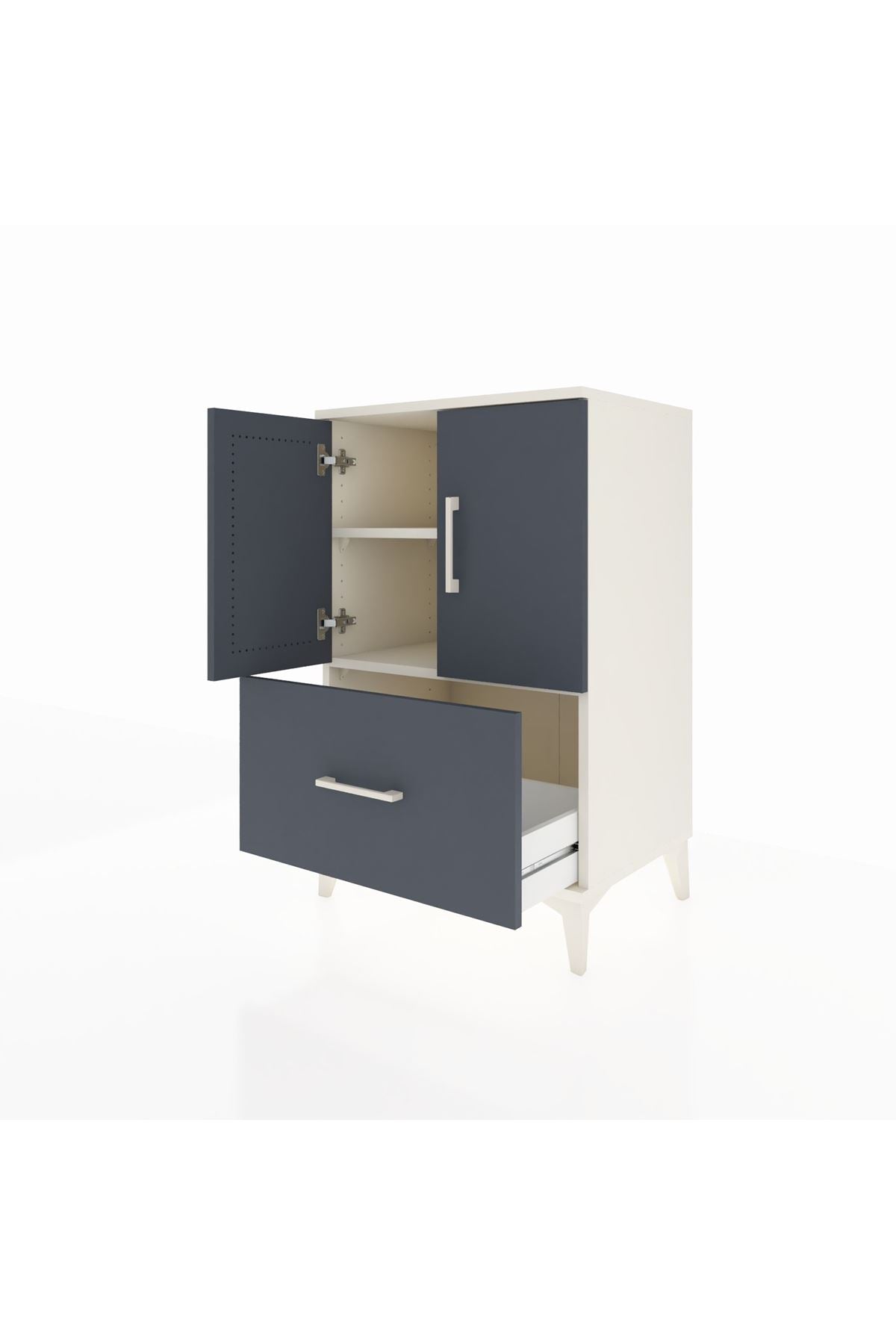 Hyperion Komodin 2 Raflı Tek Çekmeceli 2 Kapaklı 60x44x96 - S47M038V2B