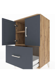 Hyperion Komodin 2 Raflı Tek Çekmeceli 2 Kapaklı 60x44x96 - S47M038V8B