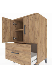 Hyperion Komodin 2 Raflı Tek Çekmeceli 2 Kapaklı 60x44x96 - S47M038V9B