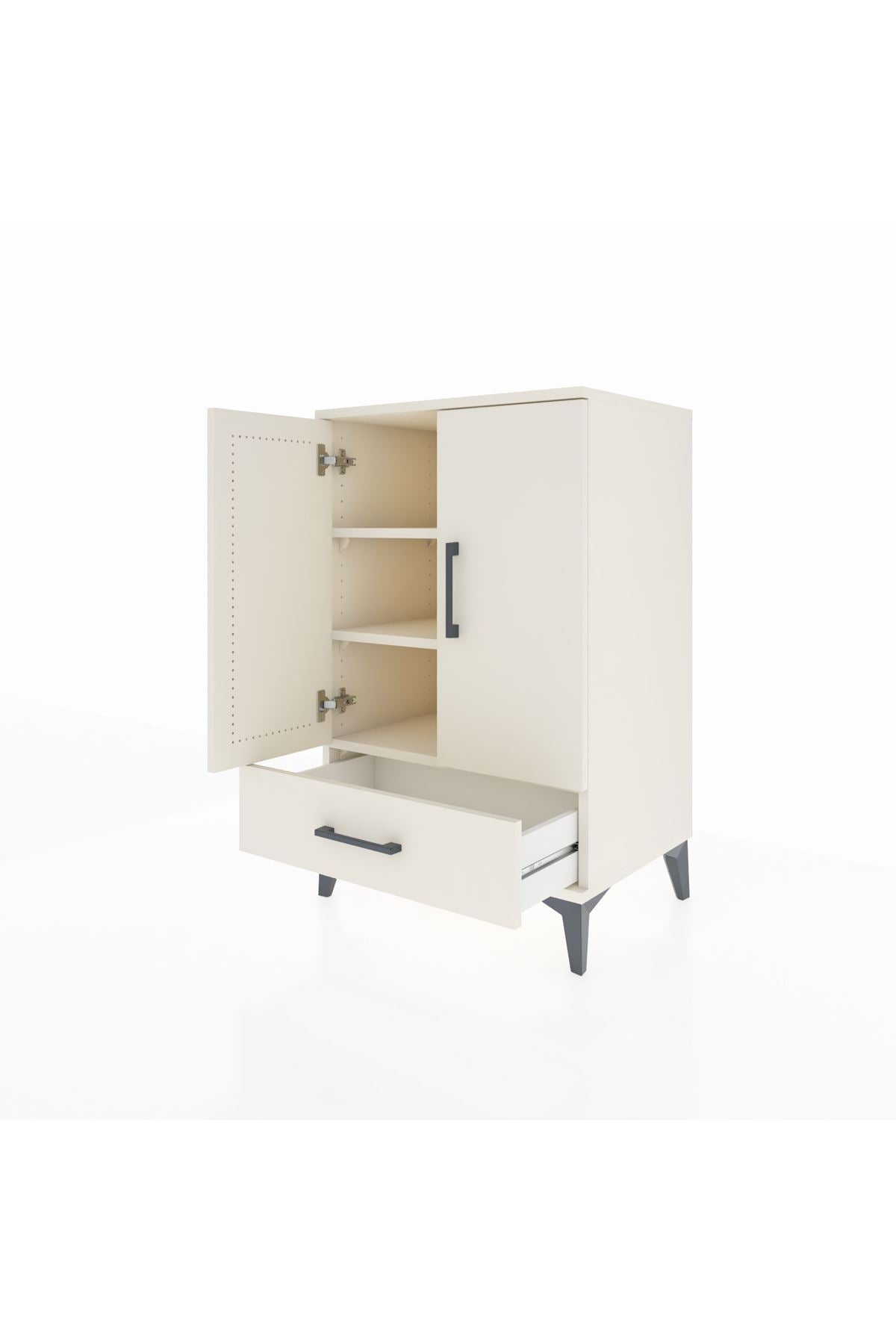 Hyperion Komodin 3 Raflı Tek Çekmeceli 2 Kapaklı 60x44x96 - S47M041V1B