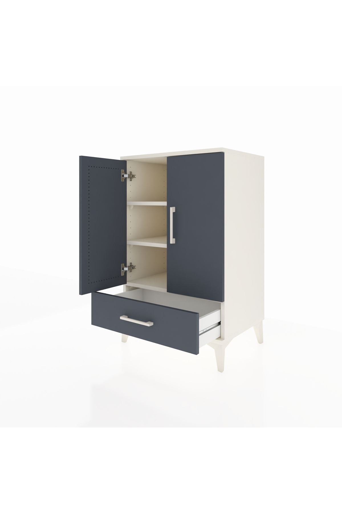 Hyperion Komodin 3 Raflı Tek Çekmeceli 2 Kapaklı 60x44x96 - S47M041V2B