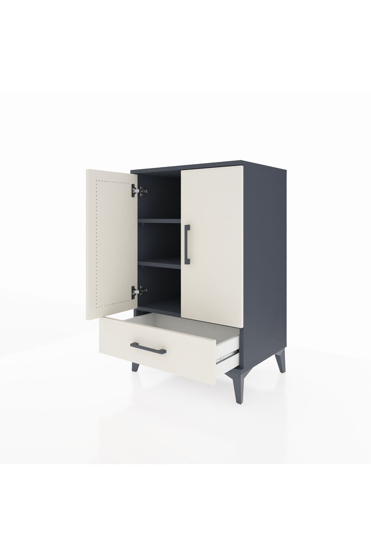 Hyperion Komodin 3 Raflı Tek Çekmeceli 2 Kapaklı 60x44x96 - S47M041V4B