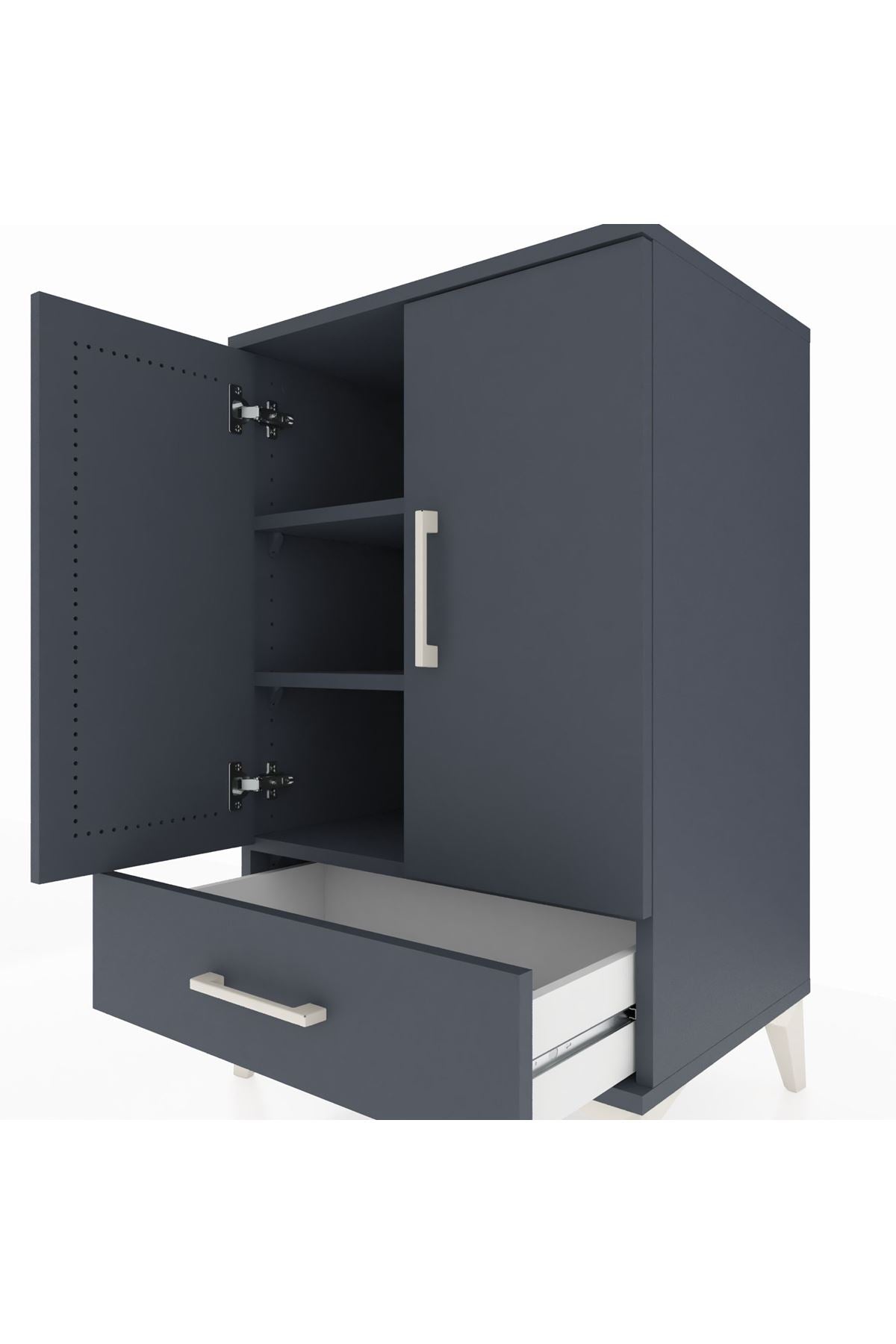 Hyperion Komodin 3 Raflı Tek Çekmeceli 2 Kapaklı 60x44x96 - S47M041V5B