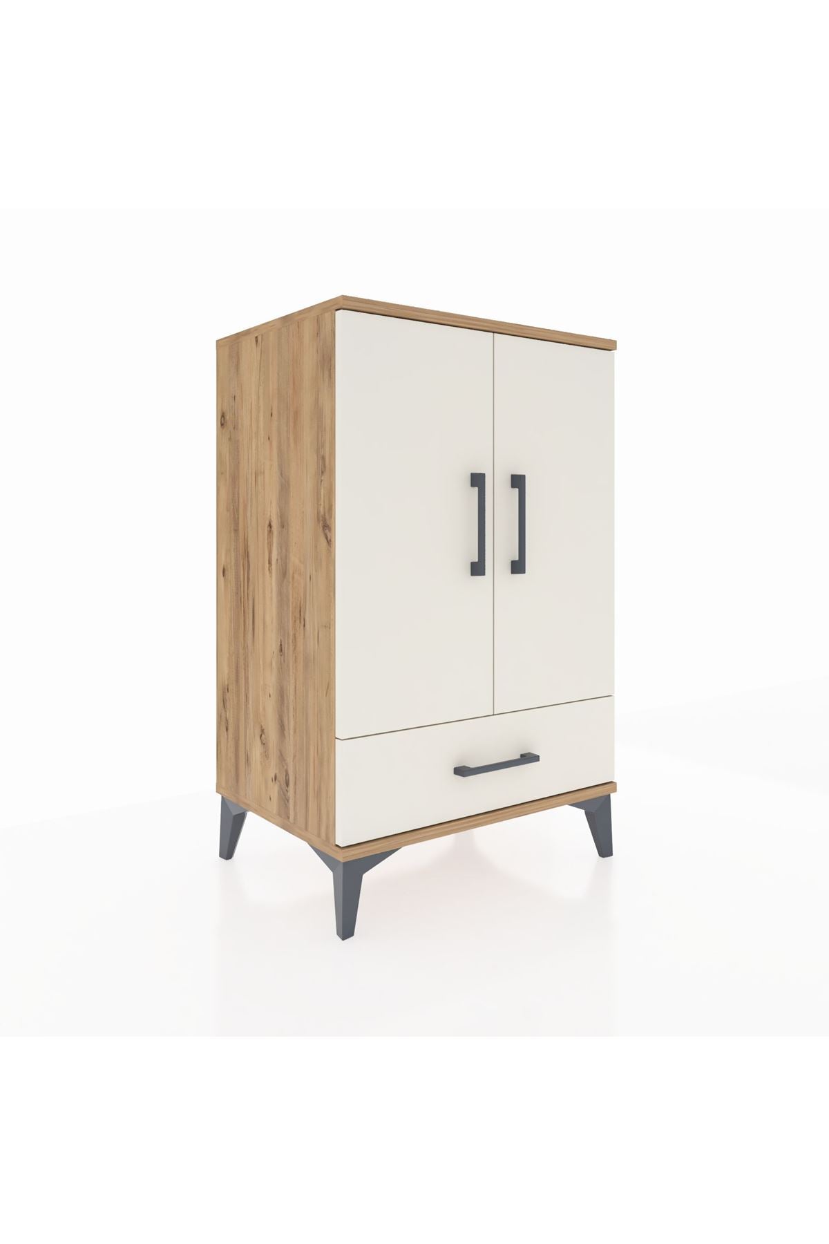 Hyperion Komodin 3 Raflı Tek Çekmeceli 2 Kapaklı 60x44x96 - S47M041V7B