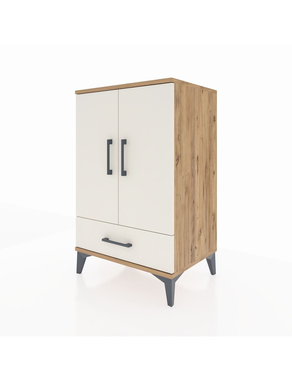 Hyperion Komodin 3 Raflı Tek Çekmeceli 2 Kapaklı 60x44x96 - S47M041V7B