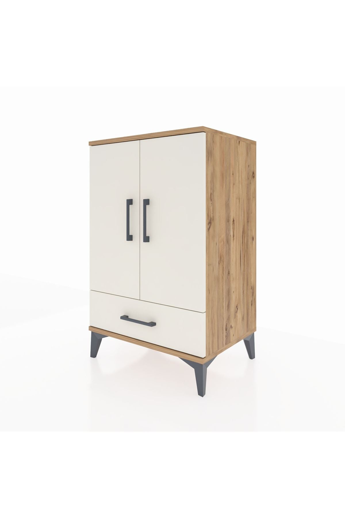 Hyperion Komodin 3 Raflı Tek Çekmeceli 2 Kapaklı 60x44x96 - S47M041V7B