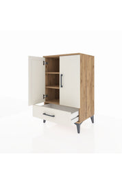 Hyperion Komodin 3 Raflı Tek Çekmeceli 2 Kapaklı 60x44x96 - S47M041V7B
