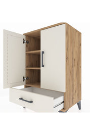 Hyperion Komodin 3 Raflı Tek Çekmeceli 2 Kapaklı 60x44x96 - S47M041V7B