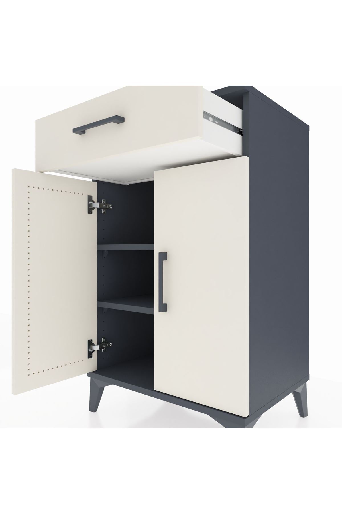 Hyperion Komodin 2 Raflı Tek Çekmeceli 2 Kapaklı 60x44x96 - S47M042V4B