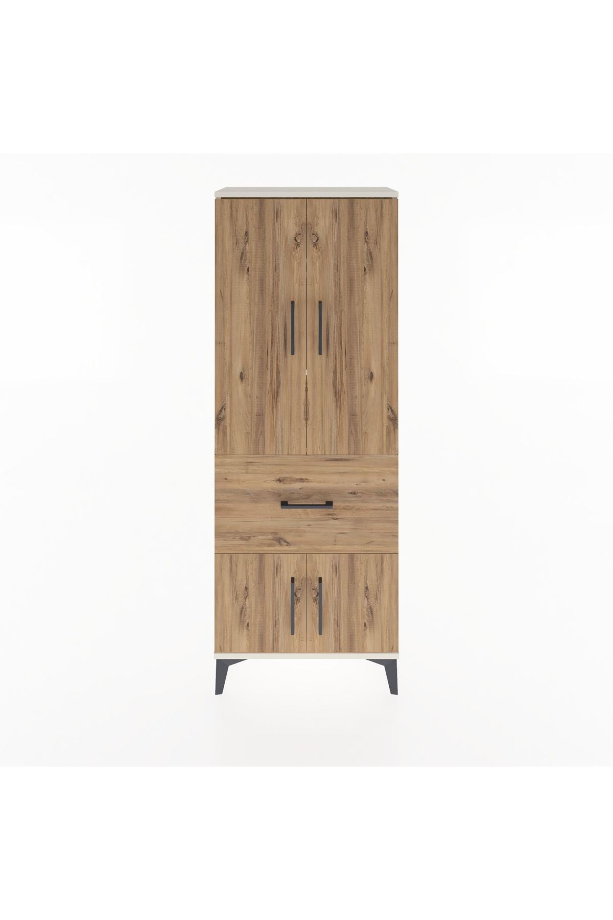 Arges Dolap 3 Raflı Tek Çekmeceli 4 Kapaklı 60x30x163 - S20M019V3A