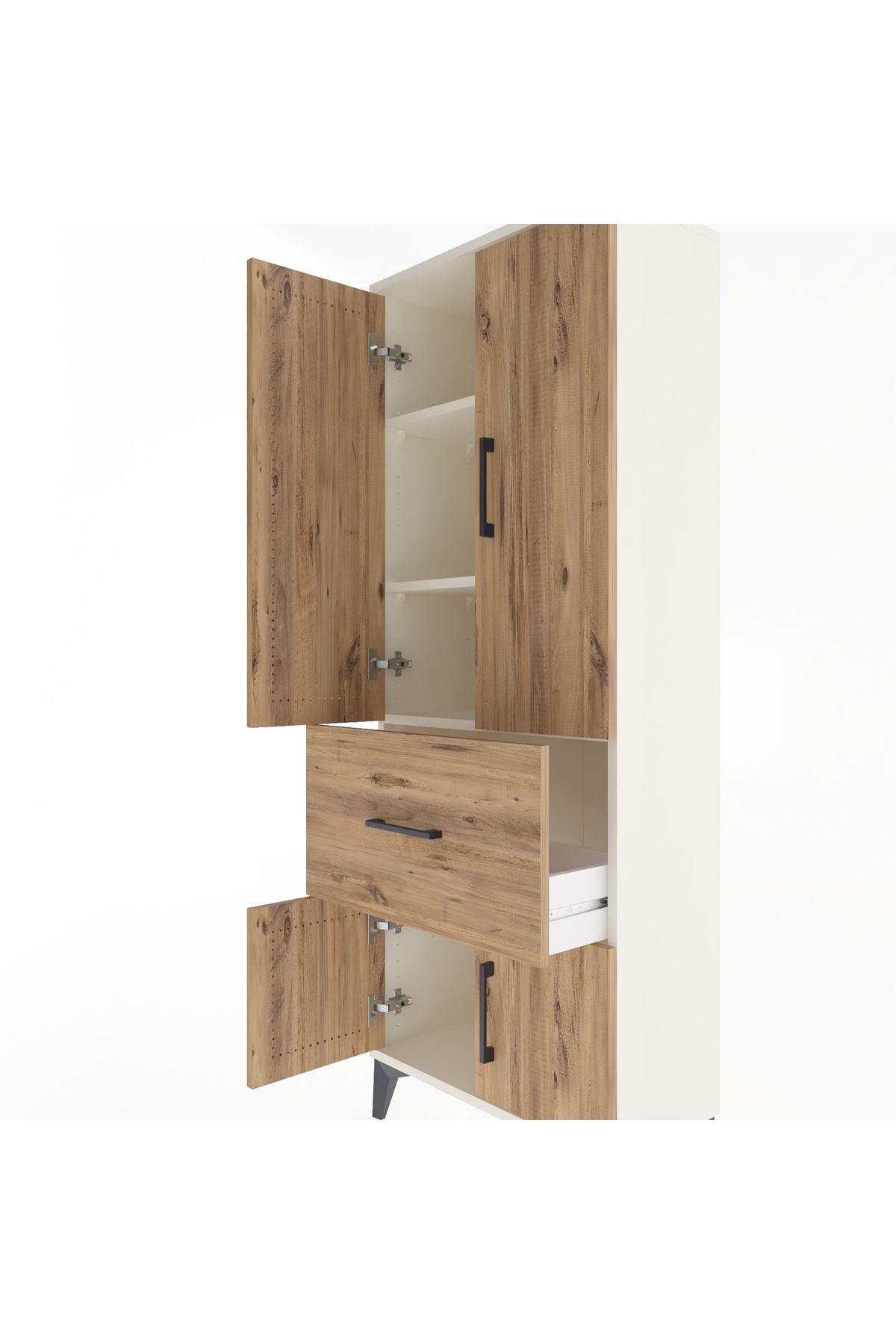 Arges Dolap 3 Raflı Tek Çekmeceli 4 Kapaklı 60x30x163 - S20M019V3A