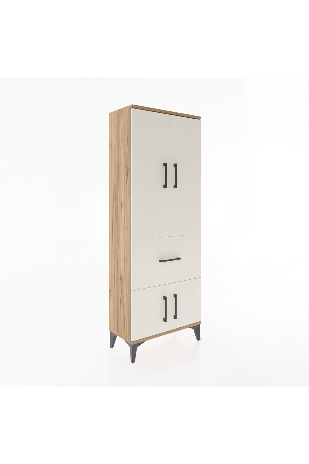Arges Dolap 3 Raflı Tek Çekmeceli 4 Kapaklı 60x30x163 - S20M019V7A