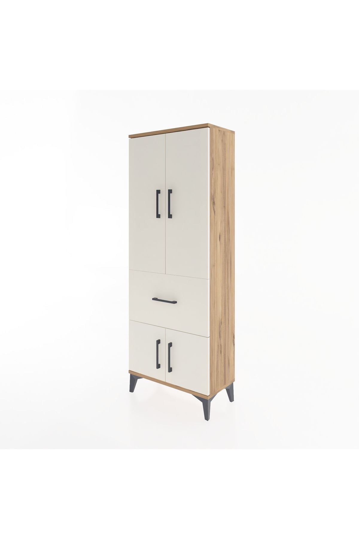 Arges Dolap 3 Raflı Tek Çekmeceli 4 Kapaklı 60x30x163 - S20M019V7A