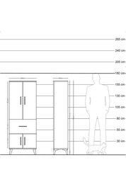 Arges Dolap 3 Raflı Tek Çekmeceli 4 Kapaklı 60x30x163 - S20M019V8A