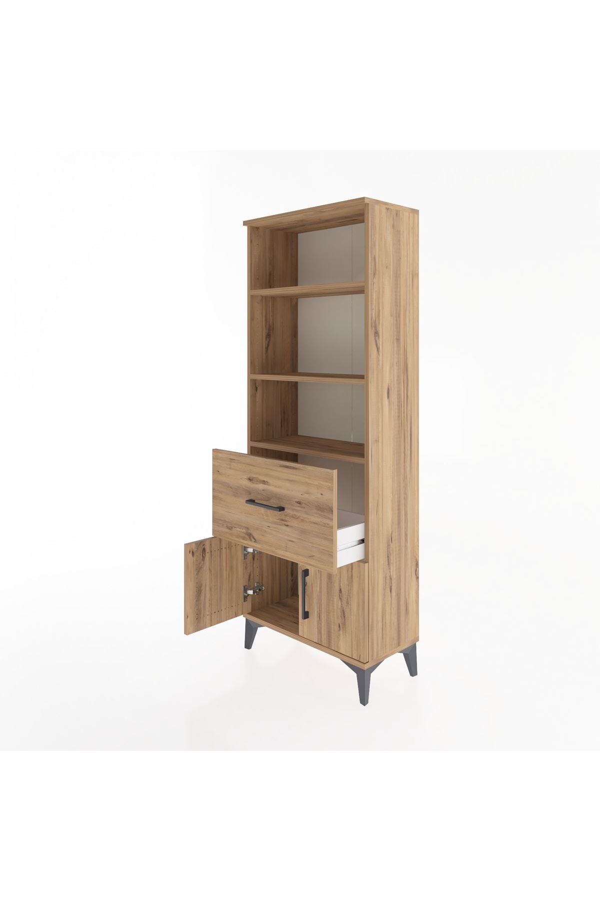 Arges Dolap 3 Raflı Tek Çekmeceli 2 Kapaklı 60x30x163 - S20M020V9A