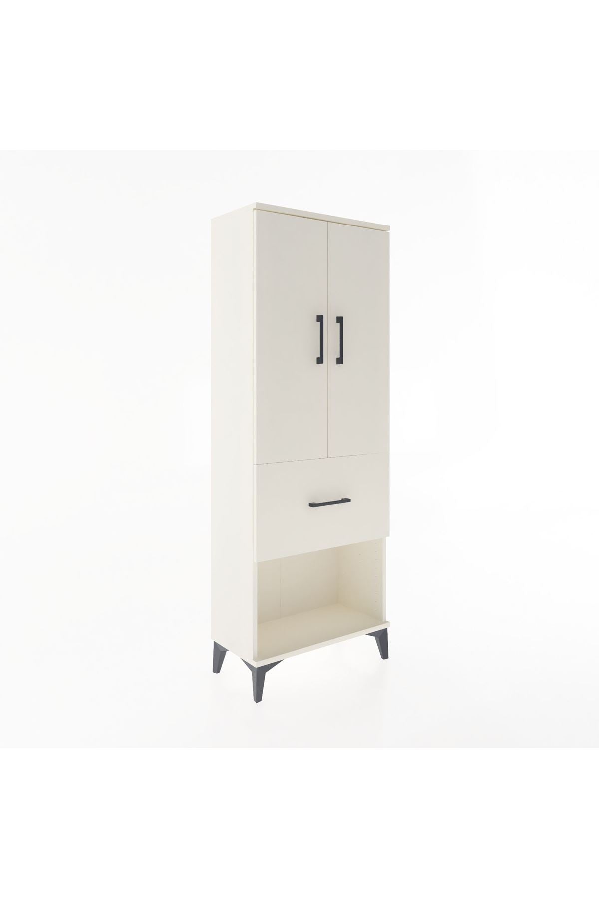 Arges Dolap 3 Raflı Tek Çekmeceli 2 Kapaklı 60x30x163 - S20M021V1A