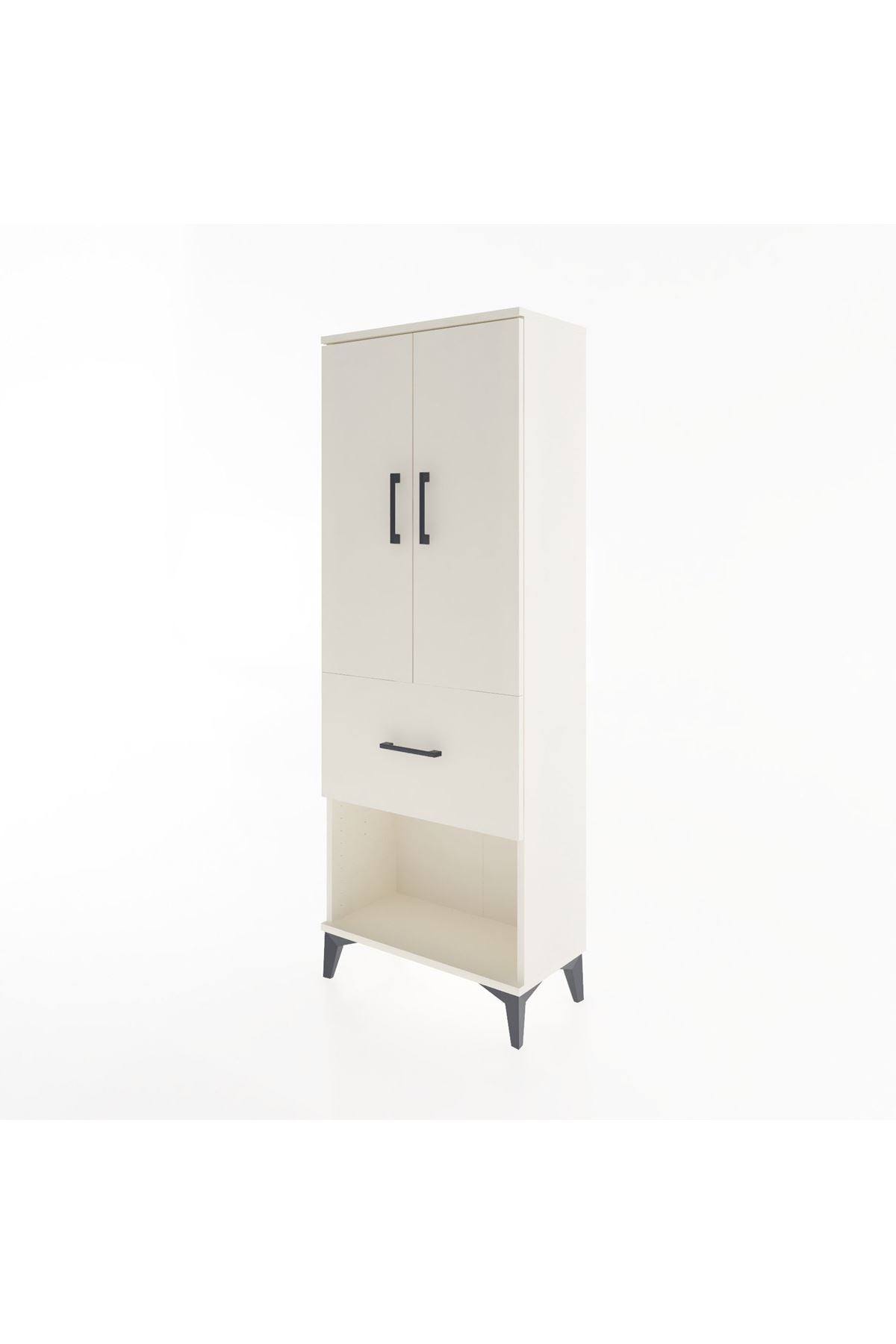 Arges Dolap 3 Raflı Tek Çekmeceli 2 Kapaklı 60x30x163 - S20M021V1A