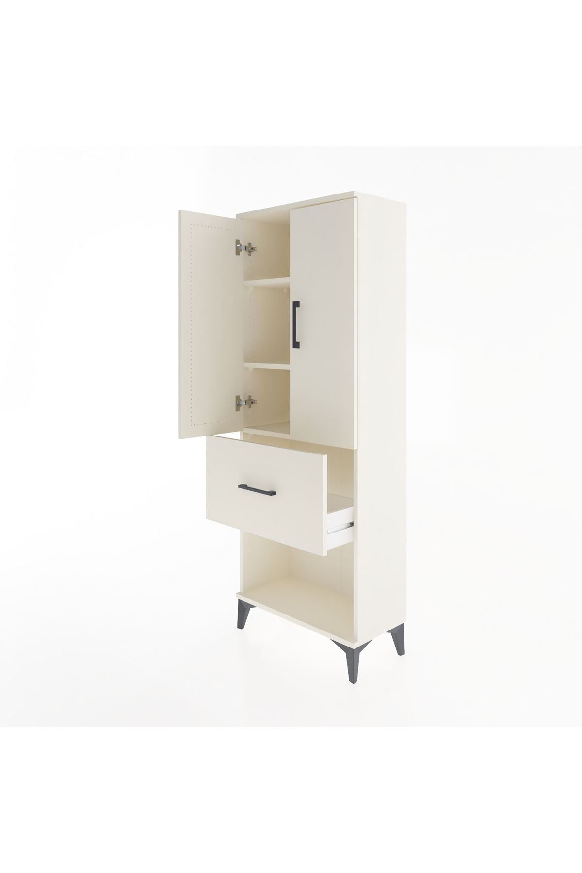 Arges Dolap 3 Raflı Tek Çekmeceli 2 Kapaklı 60x30x163 - S20M021V1A