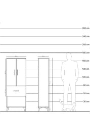 Arges Dolap 3 Raflı Tek Çekmeceli 2 Kapaklı 60x30x163 - S20M021V1A